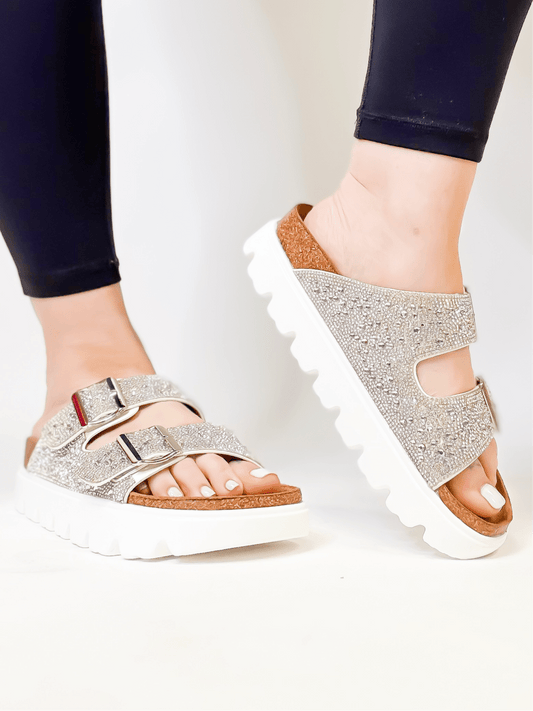 Corky's Clear Rhinestones Rumor Has It Sandals FINAL SALE - Macoma Boutique304 Sandals