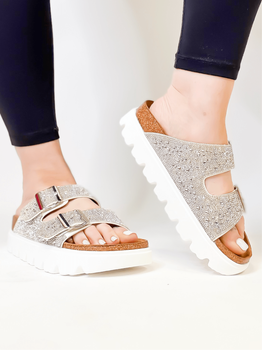 Corky's Clear Rhinestones Rumor Has It Sandals FINAL SALE - Macoma Boutique304 Sandals