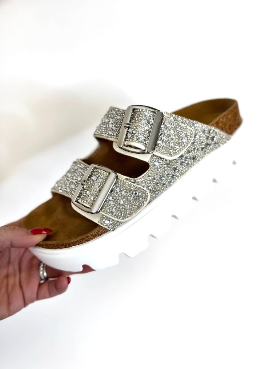 Corky's Clear Rhinestones Rumor Has It Sandals FINAL SALE - Macoma Boutique304 Sandals