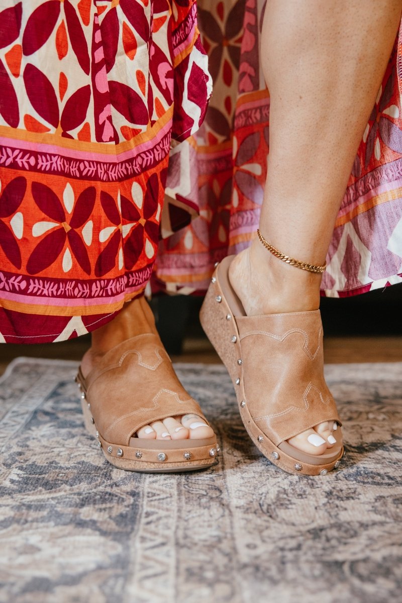 Corky's Cognac Actin Up Wedges - Macoma Boutique302 Wedges & Heels