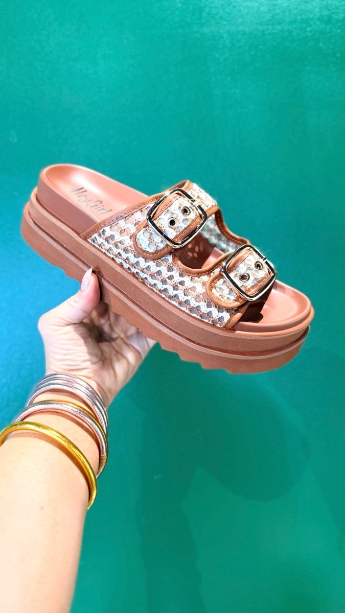Corky's Cognac Combo Word On The Street Sandals - Macoma Boutique304 Sandals