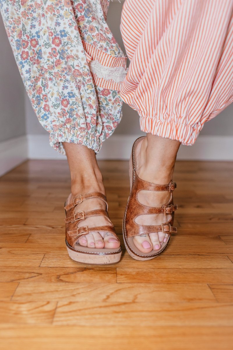 Corky's Cognac Crinkle Don't Mind Me Wedges - Macoma Boutique302 Wedges & Heels