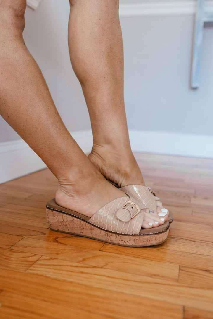 Corky's Cognac Patent Croco Reality Sandals - Macoma Boutique304 Sandals