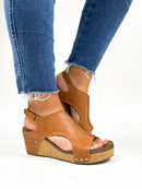 Corky's Cognac Smooth Carley Sandals - Macoma Boutique302 Wedges & Heels