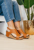 Corky's Cognac Smooth Carley Sandals - Macoma Boutique302 Wedges & Heels