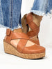 Corky's Cognac Smooth Case Closed Shoes - Macoma Boutique302 Wedges & Heels