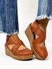 Corky's Cognac Smooth Case Closed Shoes - Macoma Boutique302 Wedges & Heels