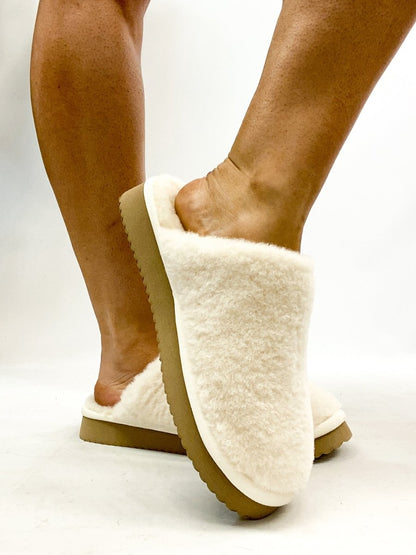 Corky's Cream Comfy Slippers - Macoma Boutique305 Flats
