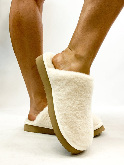 Corky's Cream Comfy Slippers - Macoma Boutique305 Flats