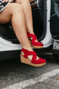 Corky's Dark Red Faux Suede Case Closed Shoes