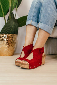 Corky's Dark Red Faux Suede Frisky Sandals