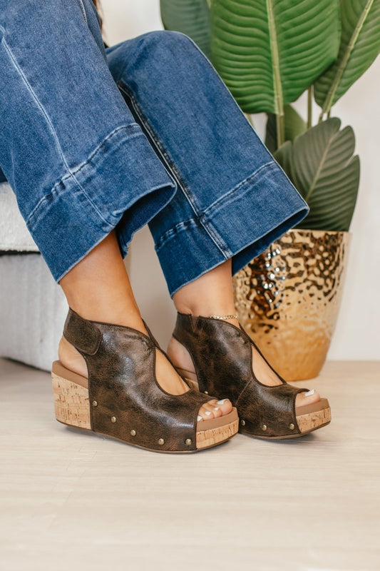 Corky's Espresso Crinkle Frisky Wedges - Macoma Boutique302 Wedges & Heels