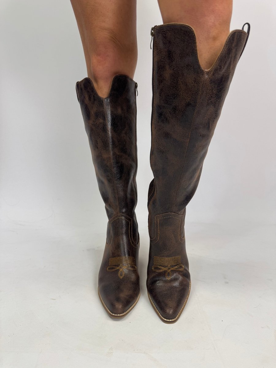 Corky's Espresso Crinkle Hats Off Boots - Wide Calf - Macoma Boutique303 Mules & Boots