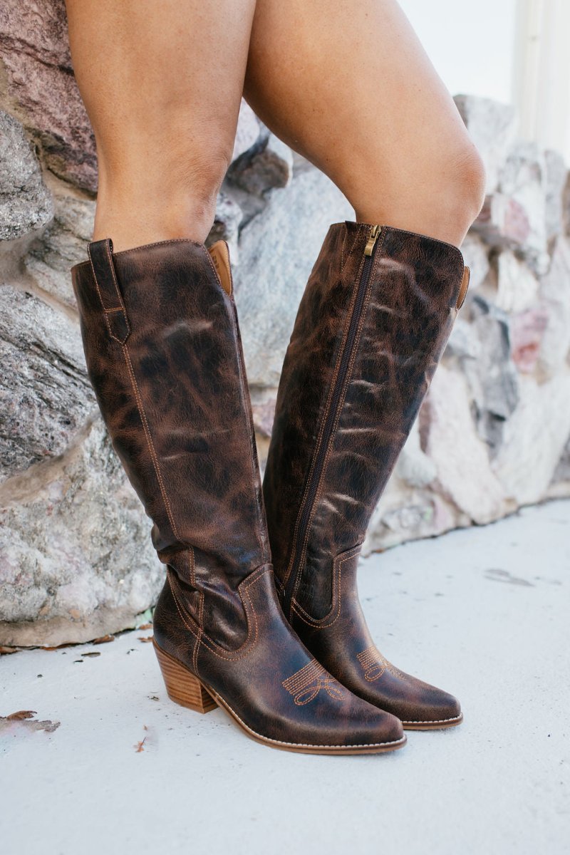 Corky's Espresso Crinkle Hats Off Boots - Wide Calf - Macoma Boutique303 Mules & Boots