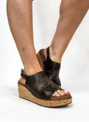 Corky's Espresso Crinkle Most Wanted Sandals - Macoma Boutique302 Wedges & Heels