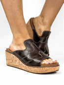 Corky's Espresso Crinkle Neon Moon Sandals - Macoma Boutique302 Wedges & Heels