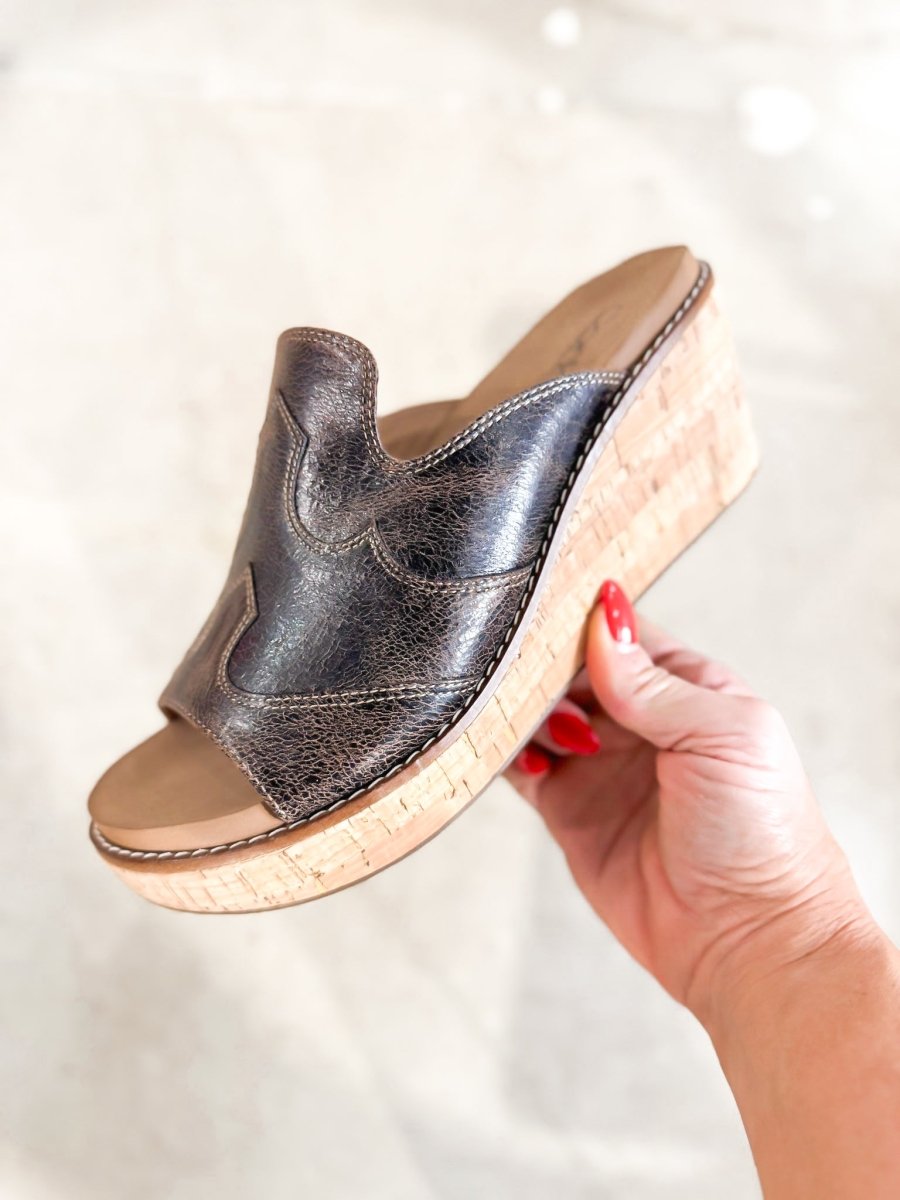 Corky's Espresso Crinkle Neon Moon Sandals - Macoma Boutique302 Wedges & Heels