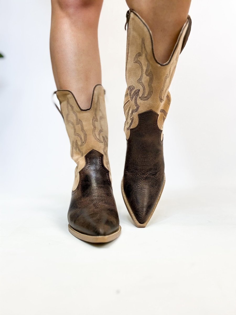 Corkys Espresso Sand Somebodys Problem Boots - Macoma Boutique303 Mules & Boots