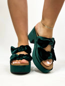 Corky's Evergreen Velvet Put A Bow On It Heels - Macoma Boutique302 Wedges & Heels