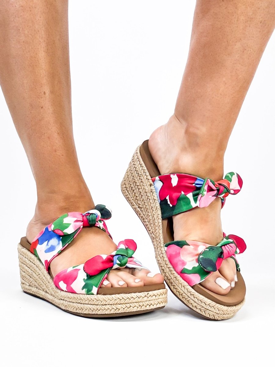 Corky's Floral Tie The Knot Sandals FINAL SALE - Macoma Boutique302 Wedges & Heels