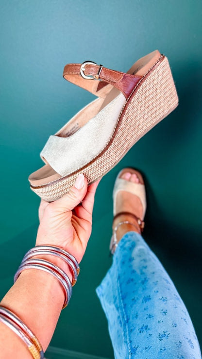 Corky's Gold Combo Treat Yourself Wedges - Macoma Boutique302 Wedges & Heels