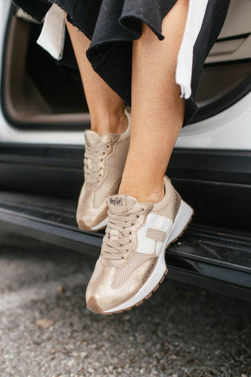 Corky's Gold Cracked Metallic No Prob Sneakers - Macoma Boutique301 Sneakers