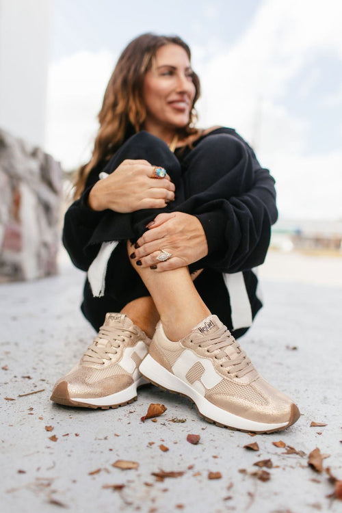 Corky's Gold Cracked Metallic No Prob Sneakers - Macoma Boutique301 Sneakers
