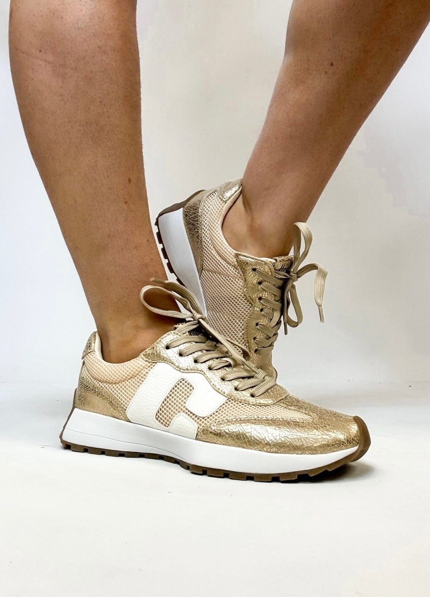 Corky's Gold Cracked Metallic No Prob Sneakers - Macoma Boutique301 Sneakers