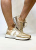 Corky's Gold Cracked Metallic No Prob Sneakers - Macoma Boutique301 Sneakers