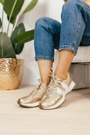 Corky's Gold Cracked Metallic No Prob Sneakers - Macoma Boutique301 Sneakers