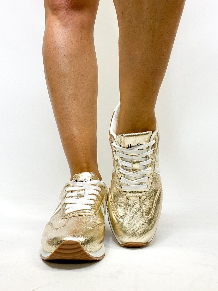 Corky's Gold Crinkle Metallic Kickoff Sneakers - Macoma Boutique301 Sneakers