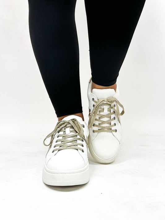 Corky's Gold Crinkle Metallic Tailgate Sneakers - FINAL SALE - Macoma Boutique301 Sneakers