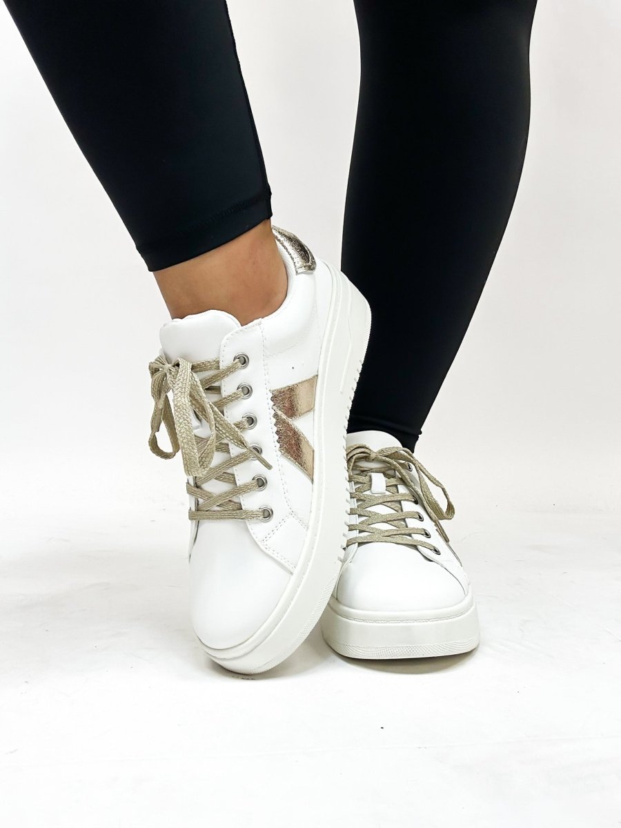 Corky's Gold Crinkle Metallic Tailgate Sneakers - FINAL SALE - Macoma Boutique301 Sneakers