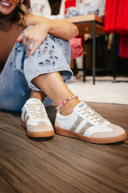 Corky's Gold Glitter Heads Up Sneakers - Macoma Boutique301 Sneakers