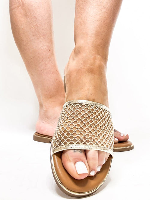 Corky's Gold Just Meshin With Ya Sandals - Macoma Boutique304 Sandals