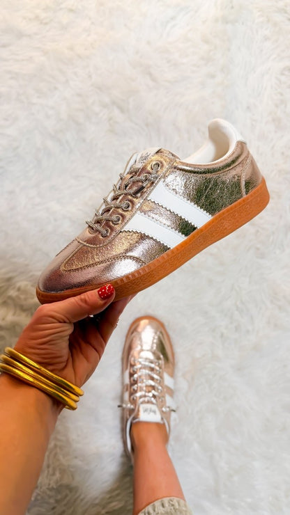 Corky's Gold Metallic Heads Up Sneakers - Macoma Boutique301 Sneakers