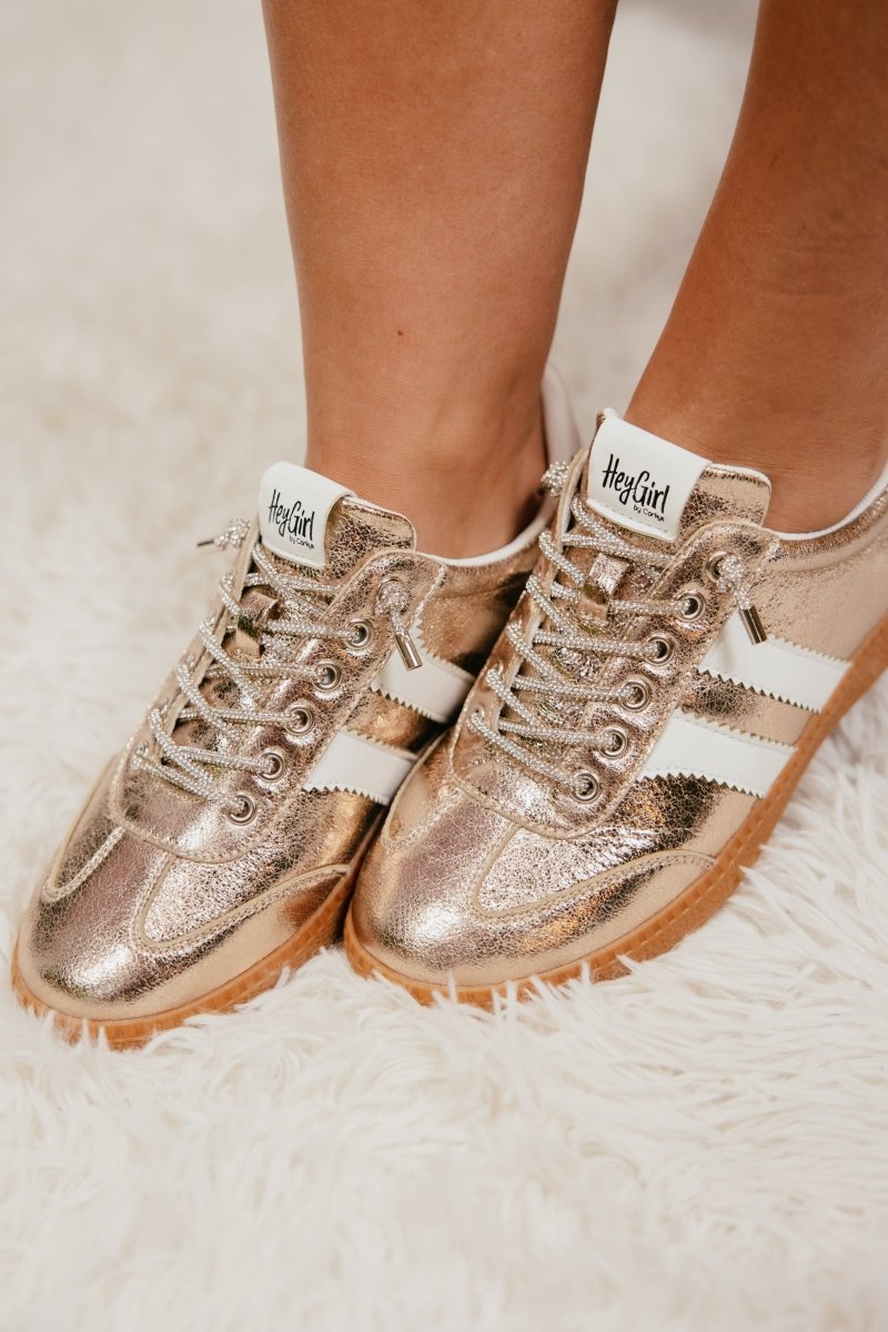 Corky's Gold Metallic Heads Up Sneakers - Macoma Boutique301 Sneakers