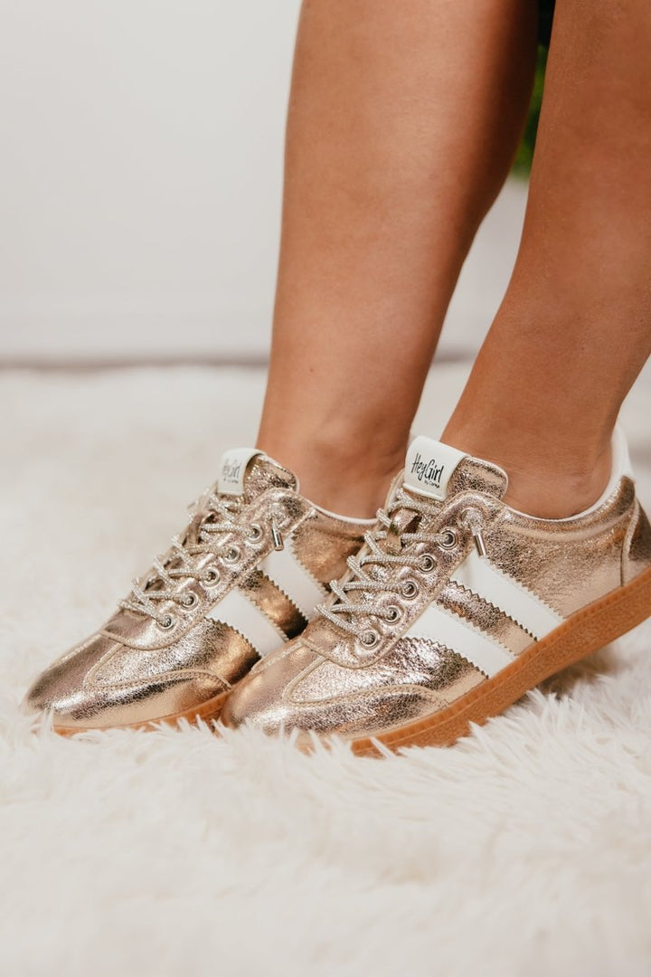 Corky's Gold Metallic Heads Up Sneakers - Macoma Boutique301 Sneakers