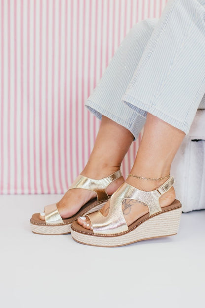 Corky's Gold Steppin Out Wedges - Macoma Boutique302 Wedges & Heels