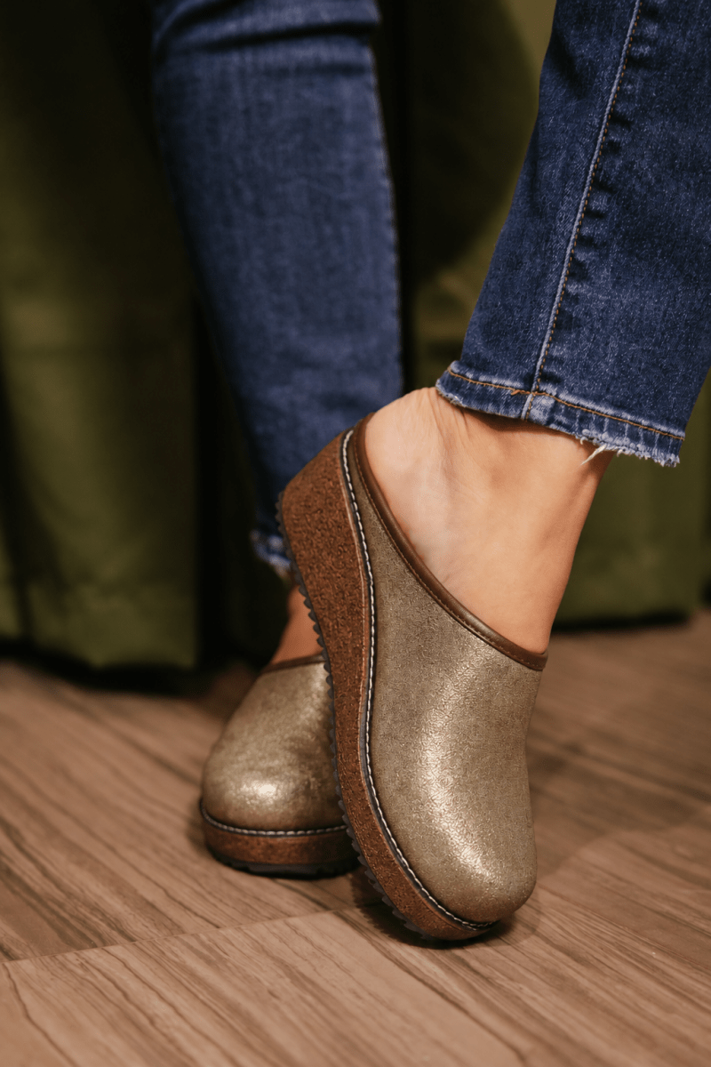 Corky's Gold Wash Metallic Better Half Shoes - Macoma Boutique303 Mules & Boots