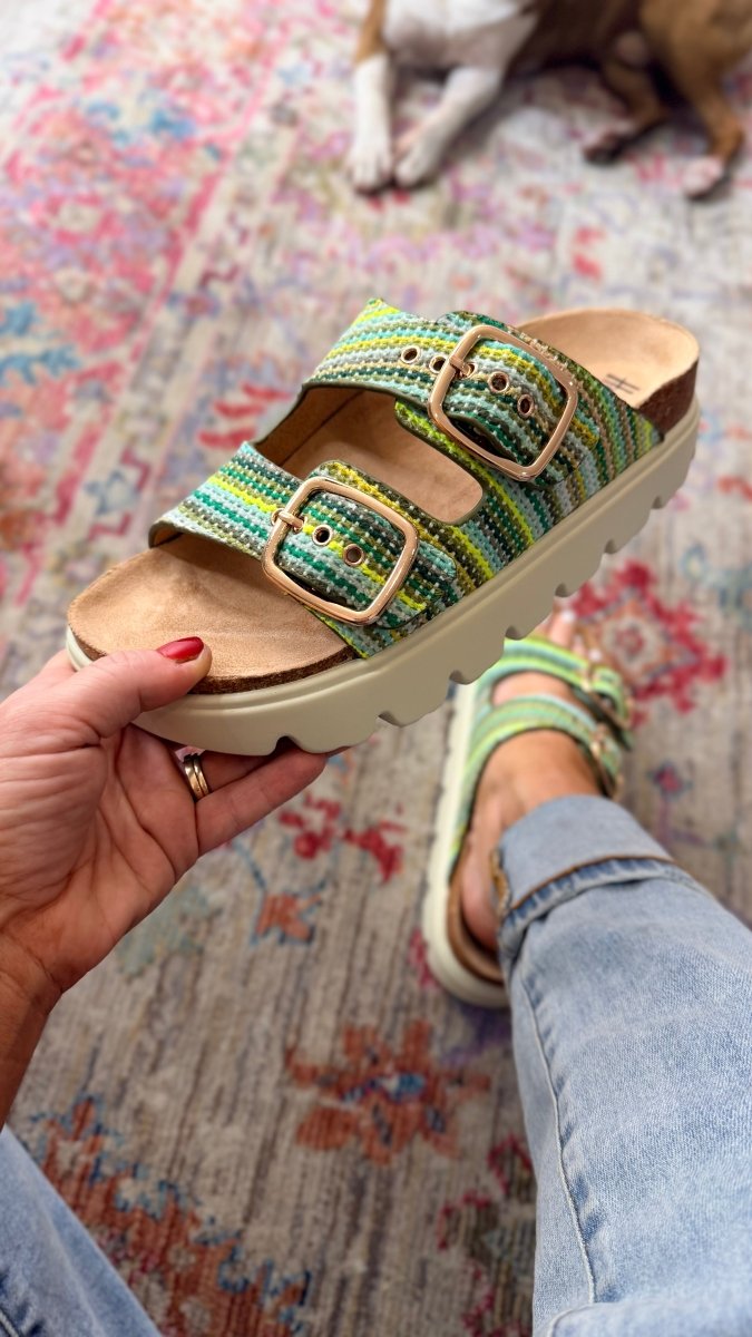 Corky's Green Multi Rumor Has It Sandals - Macoma Boutique304 Sandals