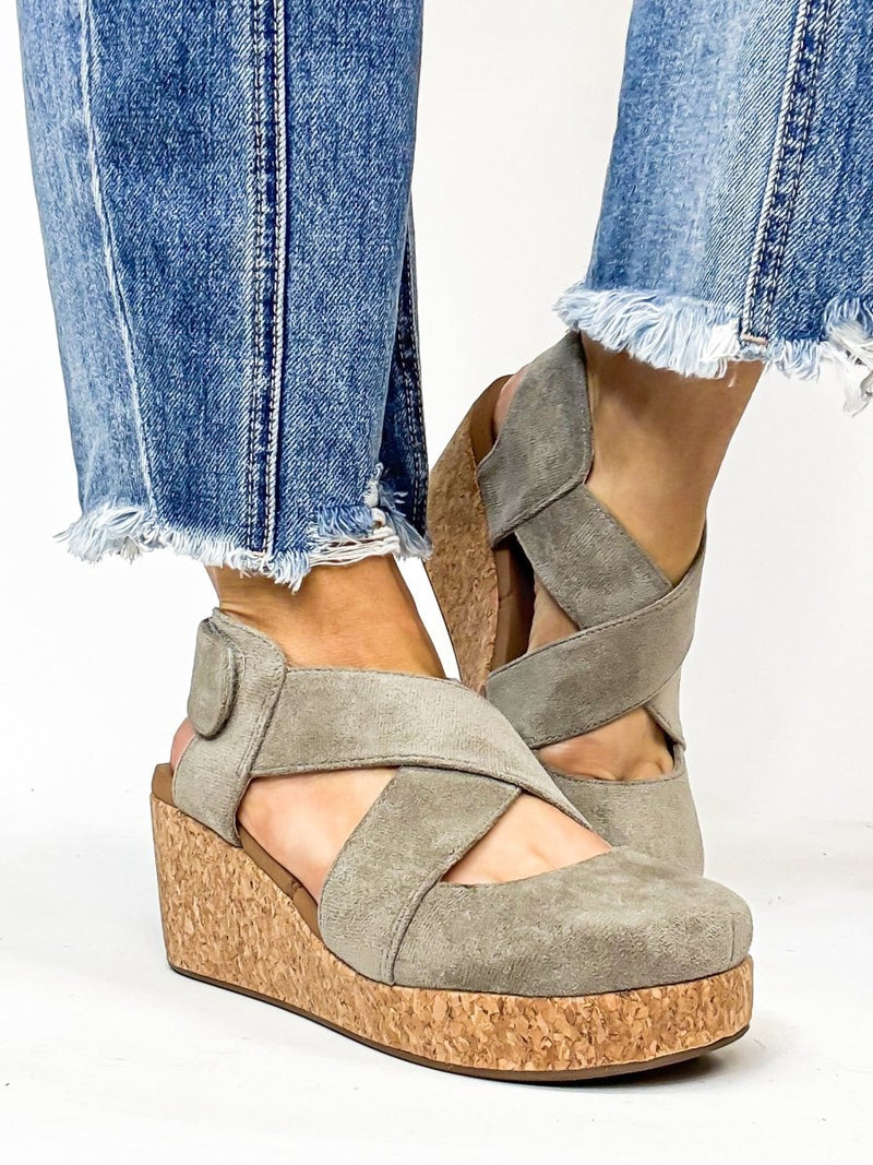 Corky's Grey Faux Suede Case Closed Shoes