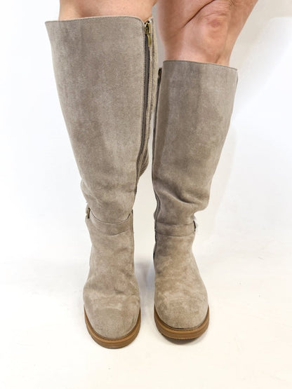 Corky's Grey Faux Suede Hay There Boots Wide Calf Friendly - Macoma Boutique303 Mules & Boots