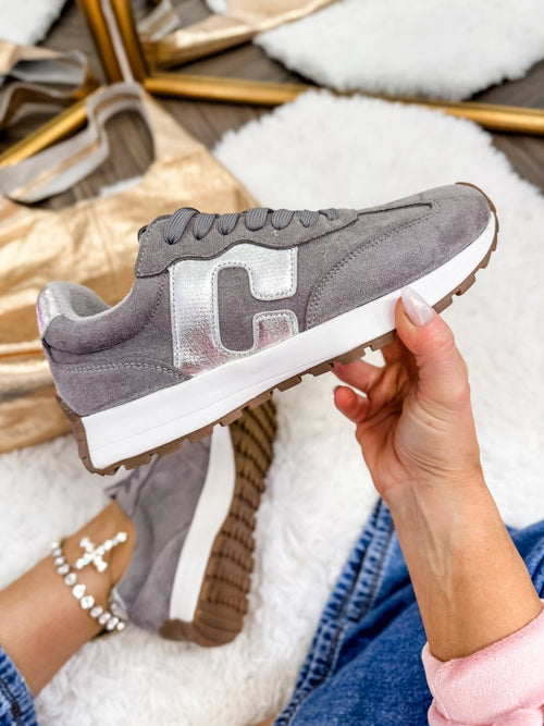 Corky's Grey Faux Suede No Prob Sneakers - Macoma Boutique301 Sneakers