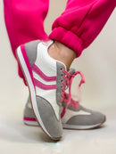 Corky's Grey Pink Combo Kickoff Sneakers - Macoma Boutique301 Sneakers