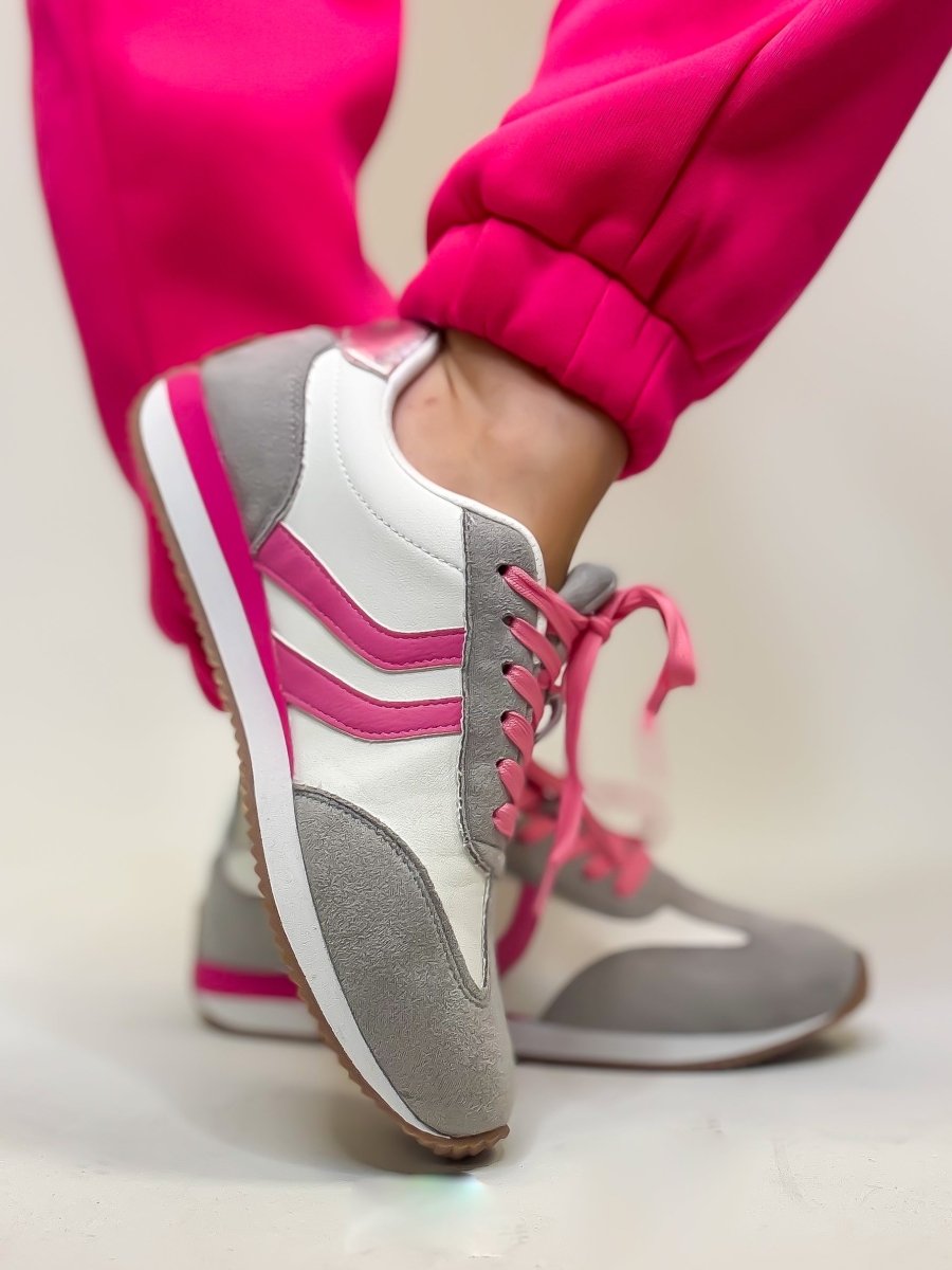 Corky's Grey Pink Combo Kickoff Sneakers