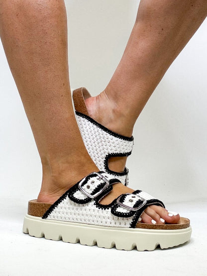 Corky's Ivory Black Rumor Has It Sandals - Macoma Boutique304 Sandals