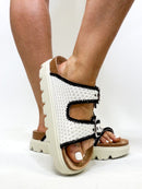 Corky's Ivory Black Rumor Has It Sandals - Macoma Boutique304 Sandals