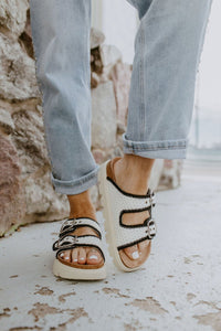 Corky's Ivory Black Rumor Has It Sandals
