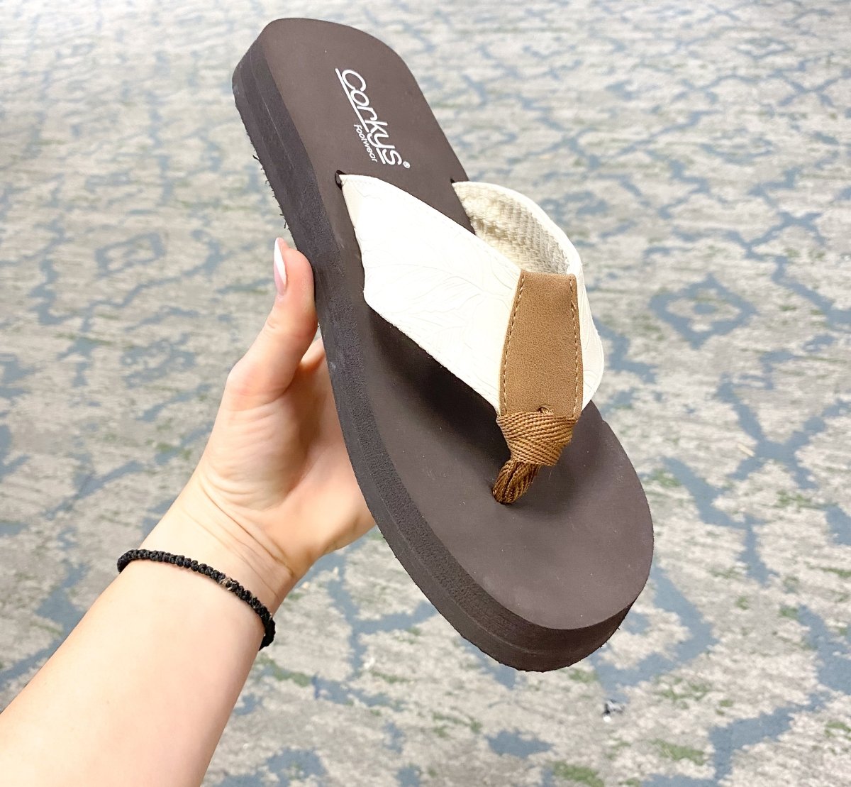 Corky's Ivory Flower Emboss Summer Break Sandals - Macoma Boutique304 Sandals